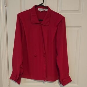 Vintage Oscar De La Renta Pink Button-Up Blouse